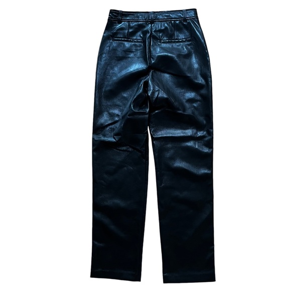 Babaton Black Command Pant Mid-rise Faux Leather Size 4 - Picture 2 of 6